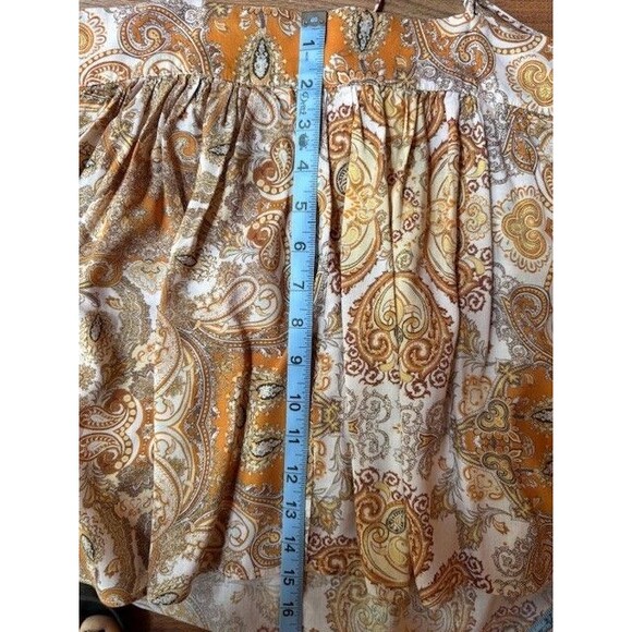 H&M Womens Orange Sleeveless Tank Top Cami Flowy Paisley Top Shirt‎ Sz 8 MED - Picture 10 of 12